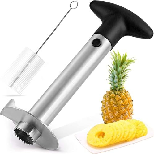 Cortador de Piña Pelador Piña de Acero Inoxidable, Quita Semillas de Piña, Herramienta para el Hogar, Cocina, con Cuchilla Afilada para Cortar Anillos de Fruta en Dados
