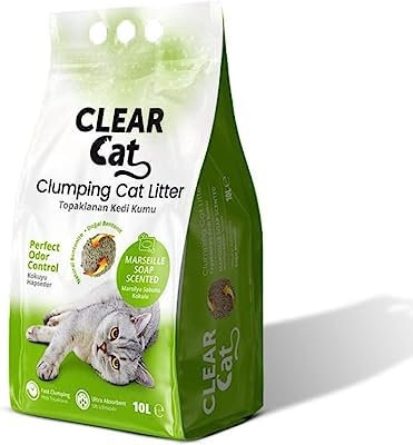 Clear Cat Bentonit Klumpend Katzenstreu 100% Natürlich Marseille Soap Scented 30L (6 * 5L)