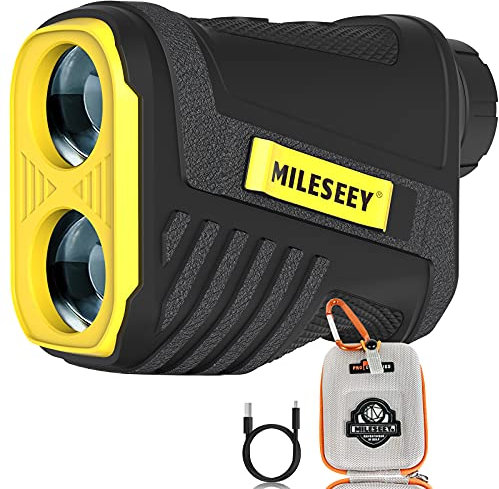Laser Entfernungsmesser, Jagd Rangefinder mit USB-Aufladung, Precise Flag Pole Locking, Golf Scanning, 6X Vergrößerung für Golf, Jagd, Turnier, IP54 Wasserdicht