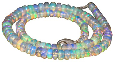 43 Karat AAA natürliche äthiopische Opal Perlen, AAA Qualität Feueropal, äthiopische Opal Rondelle Perlen, Welo Feueropalperlen, Edelsteinperlen