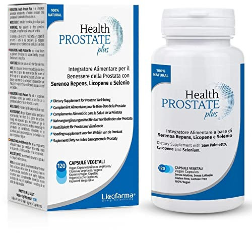 Health Prostate Plus | Integratore Prostata e Vie Urinarie Maschili con Serenoa Repens, Licopene e Selenio | Confezione da 120 capsule