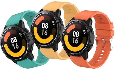 MIJOBS 3 Piezas Correas para Xiaomi Watch S1 Active Correa Xiaomi Watch S1/S2 Deportiva de Silicona Pulsera para Xiaomi Watch S1 Pro & Xiaomi Mi Watch & Xiaomi Watch 2 Pro Correa 22MM Reloj