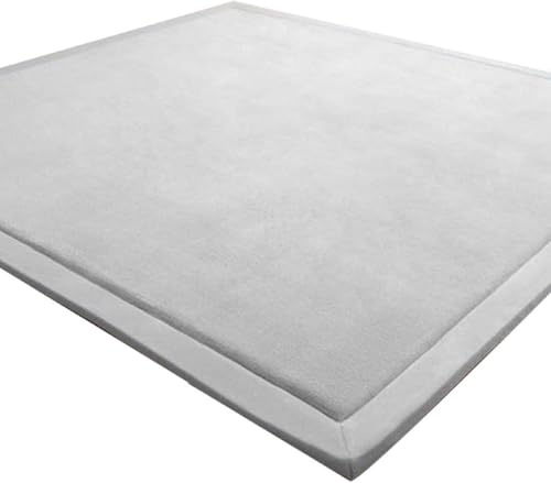 LEHOUR Krabbelmatte für Baby, 120×200CM Kinderteppich, rutschfest, Grau | Weicher, Dicker Kinderteppich, Baby-Krabbelmatte, Rutschfester Untergrund, Schutz beim Spielen, Geeignet für Mädchen & Jungen