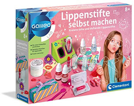 Clementoni Galileo Lab Lippenstifte selbst machen - Experimentierkasten für Mädchen, DIY Lippenpflege-Set für Kinder ab 8 Jahren - 59318