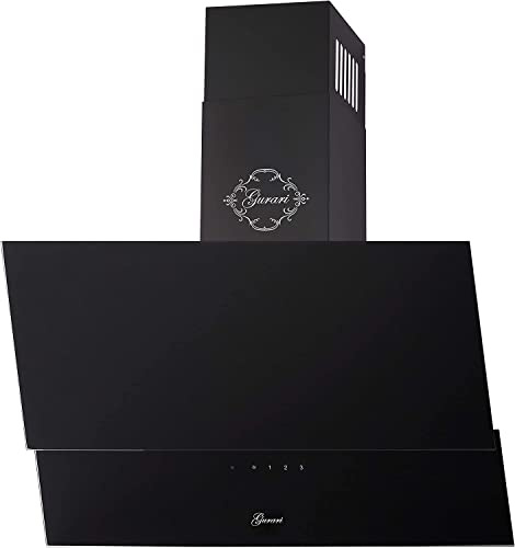 Campana Inclinada GURARI GCH D 268 Prime - Extractora de Pared Negra Clase A - 80 cm, 1000 m³/h - Mando a Distancia - Evacuación o Reciclaje Con Filtro de Carbón