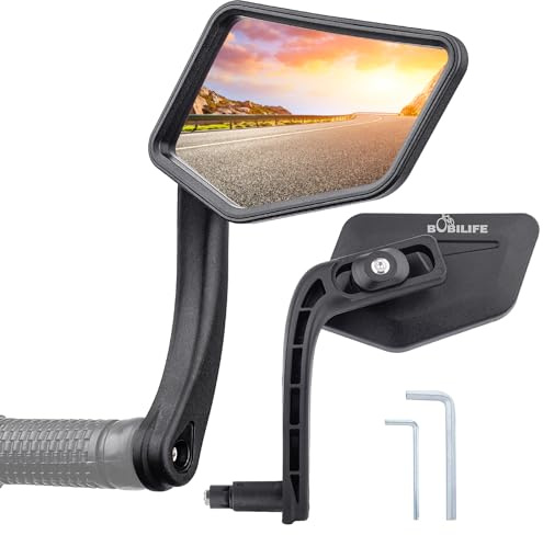 Bike Handlebar Bar End Rear View Mirror - Big Size 360° Adjustable HD Convex Glass Lens Rearview Side Mirrors for Mountain Bike Bicycle Scooter E-bike, 2 Pack