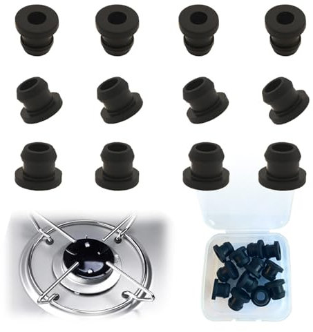 NEODTX Lot de 12 pieds en caoutchouc pour supports de casseroles Dometic Smev et Thetford - Avec barres de 5 mm - Pieds en caoutchouc rouille - Équipement de camping-car - Accessoires pour plaque de