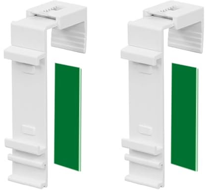 ShnminEU Set di 2 Supporti a morsetto lungo per tende a rullo doppie Klemmfix DuoRollo da serrare e incollare senza forare Ideali come accessori o ricambi per fissare su finestre e ante in PVC o legno