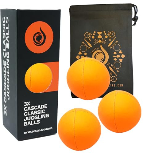 3 x Pro 115g Cascade Neon Classic Thud Juggling Balls & Bag - Set of 3 Juggling Balls (Orange)