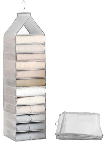 Yeelan Organizador colgante, organizador de armario, 12 compartimentos, organizador colgante, armario plegable, bolsa de almacenamiento de red para el hogar, autocaravana, camping