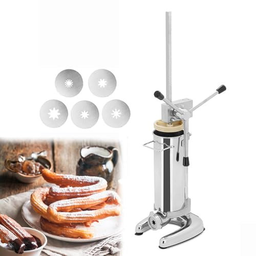 LYFDPN Macchina per riempire Churros Manuale, Macchina per churrera Spagnola, Macchina per Ciambelle, Macchina per Dolci, Macchina per Ciambelle alla Frutta (2l)