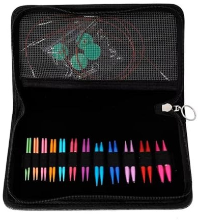 Pluuttiem Mini 5.5cm Aluminium Rundstricknadel-Set 3-8mm Webwerkzeug Abnehmbarer Ring Nadelset Nähen