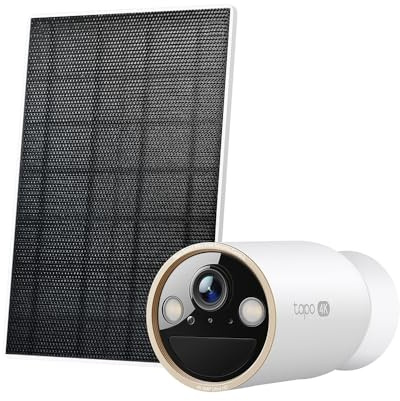 Tapo C460 KIT 4K 8MP Battery Solar Security Camera Outdoor Wireless, CCTV, Ultra HD, AI Detection, Two-way Talk, IP66, Starlight Colour Night Vision, Works with Alexa & Google (Renewed)