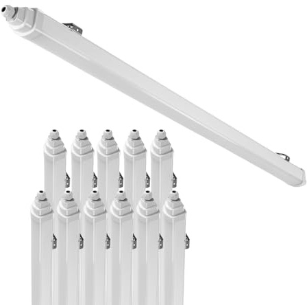 LUXULA 12 Stück LED Feuchtraumleuchte 120cm Wannenleuchte 36W 4320lm 4000K | Verknüpfbar, IP65 wasserdicht, LED Werkstattlampe flach, Kellerlampe, Garagenlampe, Reihenschaltung