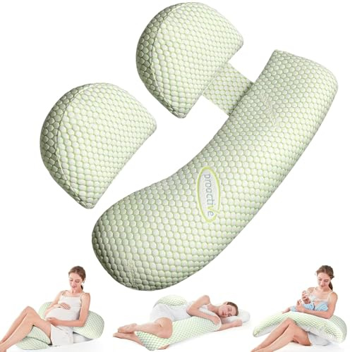 7CDXD Pregnancy Pillow for Sleeping,Maternity Pillow for Pregnant Women，Maternity & Body Pillows, Pregnancy Pillow Support for Back, Hips, Legs, Detachable and Adjustable Double Wedge with Pillow