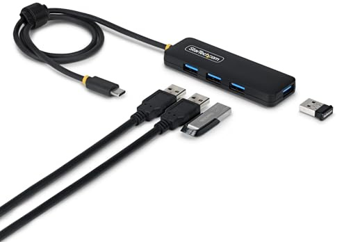 StarTech Hub USB-C 4 Ports 5Gbps, 4X USB-A, Câble 60cm (H5C4A-USB-HUB-2) | Station d'accueil, dock, SuperSpeed, Alimenté par USB, Plug-and-play, MacBook