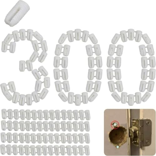 300PCS M4 Hinge Repair Inserts Set, Plastic Expansion Dowels