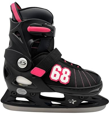 Cox Swain größenverstellbare Kinder Schlittschuhe Goal Gr. XS bis XL - Colour: Black/Fuxia, Size: L (40-43)