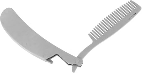 TEHAUX Klappbarer Herrenkamm für Bartstyling Mini-haarkamm aus Edelstahl Stylingkamm mit Flaschenöffnerfunktion als Geschenkidee für Männer