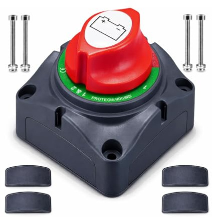Batteribrytare 12 V/24 V automatisk strömbrytare 1-2-both-OFF huvudströmbrytare för bil husbil yacht båt lastbil buss kapare batteri