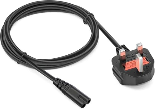 Figure 8 Power Cord 3M UK Power Cable, 2 Pin (IEC320C13 to BS 1363) Kettle Lead/Power Cord C7 Universal UK Plug Power Lead Compatible with PS5/PS4/PS3 (3M)