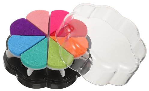 Mipcase Auswaschbares Bunte Stempelkissen für Scrapbooking Selbstgemacht Basteln mit 8 Farben Kunststoff Schwamm Kompakt Leicht Stempelkissen für Papierhandwerk und Fingerfarben