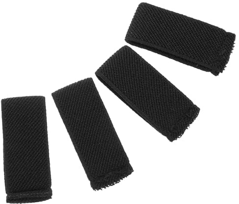 DEARMAMY Sujetadores Elásticos para Cinturón de Nylon 4 Piezas, Trabillas para Correas Anchas, Retenedores de Cinturón Negro, Accesorios para Mochilas y Actividades al Aire Libre
