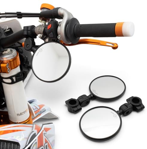 Set 2 Specchietti Moto Universali Omologati E – Specchi Retrovisori Flessibili e Regolabili, Antivibrazione, per Manubrio Ø 22–27 mm, Accessori Moto