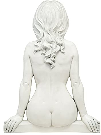 Design Toscano NG34890 Sculpture Murale Assise sur Le Bord de Fenêtre, Blanc Cassé, 6.5 x 38 x 52 cm