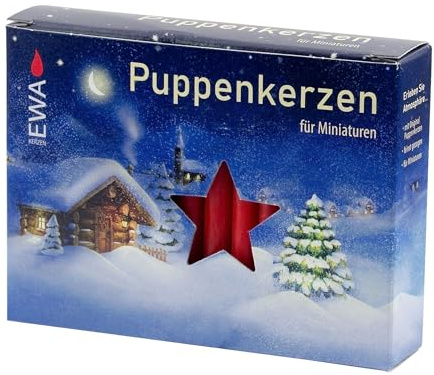 Puppenkerzen rot 7 x 70 mm 40 Kerzen für Miniaturen