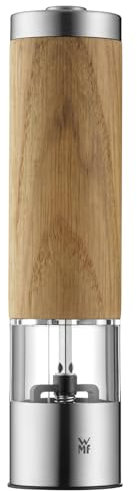 WMF Ceramill - Molinillo de Especias Eléctrico 21,5cm Altura, Molinillo de Cerámica con exterior de Madera de Roble