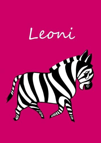 Leoni: personalisiertes Malbuch / Notizbuch / Tagebuch - Zebra - A4 - blanko