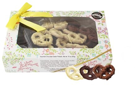 Vermont Nut Free Chocolates Easter Mini Twist Pretzels (Assorted Chocolate) 10 Ounces, Kosher, Nut-Free, Egg-Free