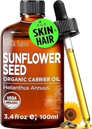 Gya Labs Sunflower Oil - 3.4 Fl Oz - Carrier Oil for Hair, Skin, Face, Scalp & Body Massage