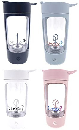 Shop-UP! Shaker frullatore proteine, frullati, portatile ricaricabile, vari colori (Blu)