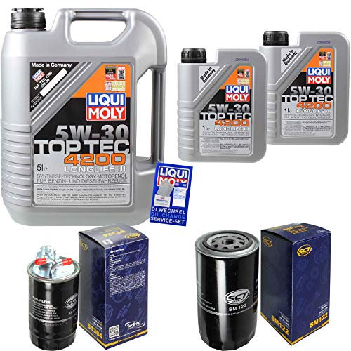 QR-PARTS 69401187 Filter Set Inspektionspaket 7 Liter Motoröl Top Tec 4200 5W-30 SCT Germany Kraftstofffilter Ölfilter