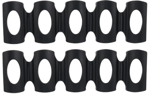 UPKOCH 2-Pack Stackable Silicone Refrigerator Mat Can Organizer and Wine Bottle Holder for Fridge Storage - Non-Slip Beverage Dispenser Rack for Beer Soda Pop, Black