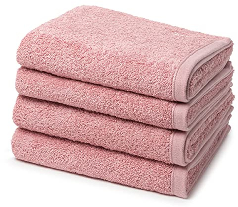 Ross - 4 teiliges Frottier-Set - Vita (4 X Handtuch im Set) - 520 g/m2 - Baumwolle - Walkfrottee - saugstark - weich und flauschig - Altrosa