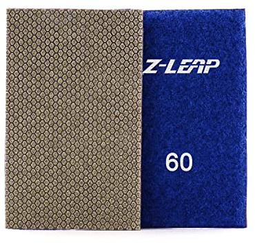 Z-LEAP Diamond Mini hoja de papel de lija galvanizada gancho y bucle respaldo de nailon para pulido a mano vidrio porcelana cerámica grano 60