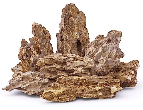 FISCAPE 6 Stück natürlicher Drachenstein, 15,5 bis 20,5 cm, Aquariumfelsen für Aquascaping, Aquarienlandschaftsbau, Terrarien, Fischtankdekoration, Vivarien, Reptilien- und Amphibiengehege