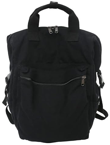 Sumleno estetisk kanvasryggsäck för kvinnor män 15,6 bärbar dator ryggsäck vintage college ryggsäckar reseryggsäck vardaglig dagväska, Svart, One Size