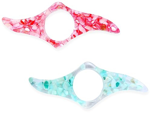 XPEX 2er-Pack Buchseitenhalter aus Kunstharz, Buchseitenhalter mit getrockneten Blumen, durchsichtiger Daumen-Lesezeichenseitenhalter, Buchlesezubehör für Lehrer, Schüler, Buchliebhaber als Geschenk