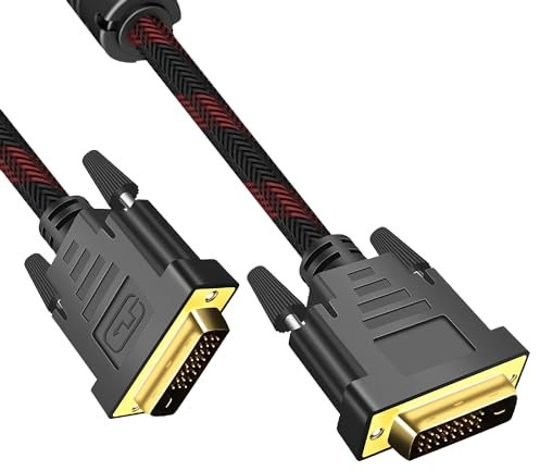 MMOBIEL Cavo adattatore DVI, DVI-D Dual Link maschio, convertitore cavo video, supporta monitor, PC, TV, giochi, proiettore, 1080p Full HD 60Hz, connettore dorato da 1,5 m