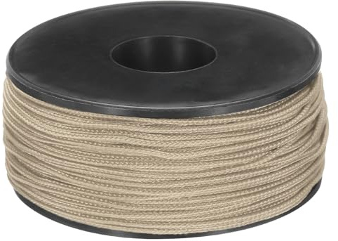 sourcing map Paracord-Mikroschnur, 1,18 mm x 164 m, 45,4 kg, Polyester, geflochtene Schnur, Spule für Camping, Outdoor, Schmuck, Armband, Aprikose