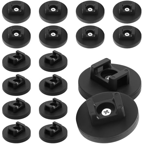Magnetische Kabelbinder Halterung, 20 Stück 43 mm Basis Magnet Kabelklemmen Kabelmanagement Clips Magnetischer Kabelhalter für für Auto Büro Zuhause