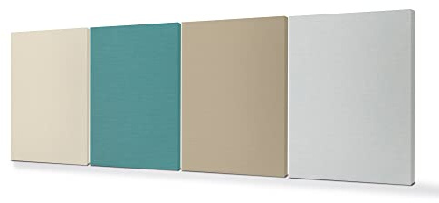 SILENT4® Schallabsorber Wand 4er Set à 114x72x5cm für Räume bis 20m² Akustikbild Akustikpaneele aus Akustikvlies mit Stoffbezug, Klettverschluss- & Schraubmontage, messbar verbesserte Raumakustik
