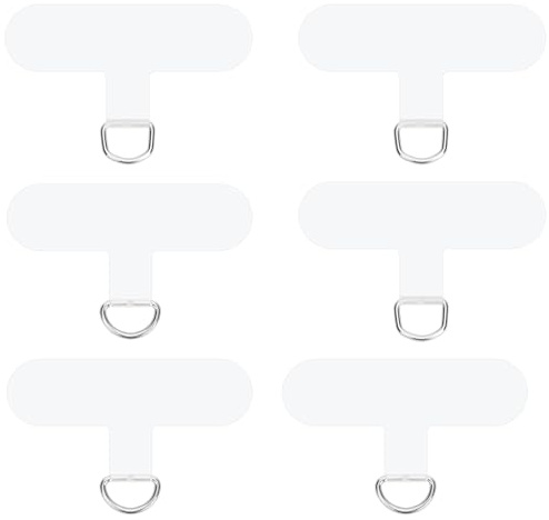 NQEUEPN 6pcs Patch pour Lanière de Téléphone, Languette Cordon Téléphone Multifonctionnelle Languette d'Attache pour Lanière de Téléphone Sans Adhésifs pour la Plupart Des Smartphones(Transparent)