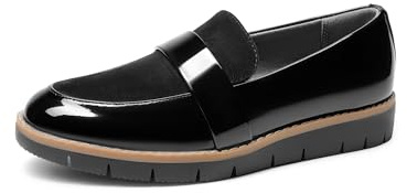 DREAM PAIRS Women's Loafers, Slip-On Business Casual Work Shoes,Size 8.5,Black-Pat,DWUMLS2506