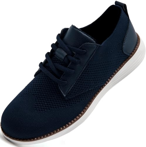 IVQDZL Schuhe Herren Anzugschuhe Atmungsaktiv Business Freizeitschuhe Sportschuhe Turnschuhe Laufschuhe Slip On Oxfords Elegante Hochzeit Formale Moderne Männer Draußen Blau EU 48