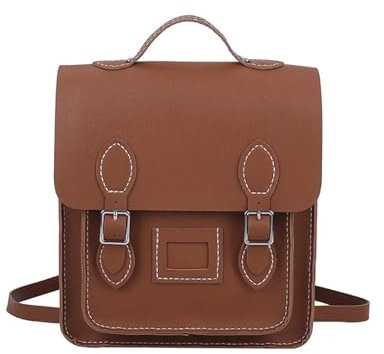 Diy Leder Tasche Machen Kit Handgefertigtes Vintage-Taschen-Set, College-Rucksack, Handnähen, Nähen, DIY-Material, gewebte Tasche, große Pu-Leder-Kapazitätstasche Diy-Taschenset Mit NäHset(Brown)